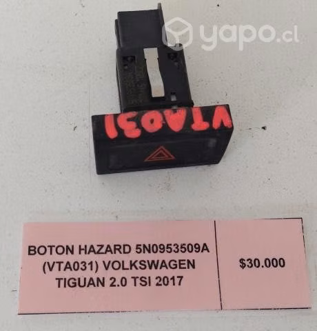 Boton Hazard (VTA031) Volkswagen Tiguan 2017