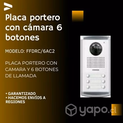 Placa portero con cámara 6 botones commax