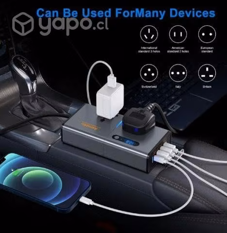 Inversor Voltaje para auto: 200W de 12V a 220v