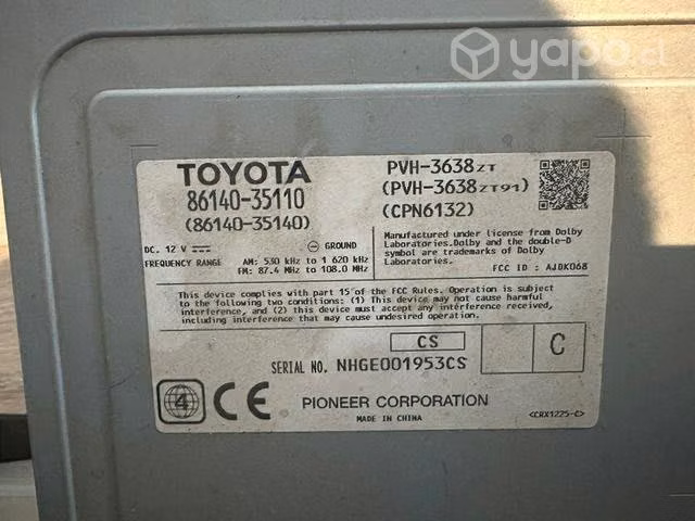 Radio ORIGINAL de Toyota 4Runner 5ta generación - Imagen 3