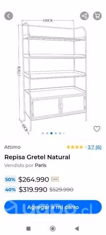 Hermosa Repisa Gretel de Attimo nueva - Imagen 3