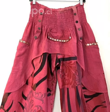 Pantalón Con Bolsillos Hindú Talla L/xl Rosado