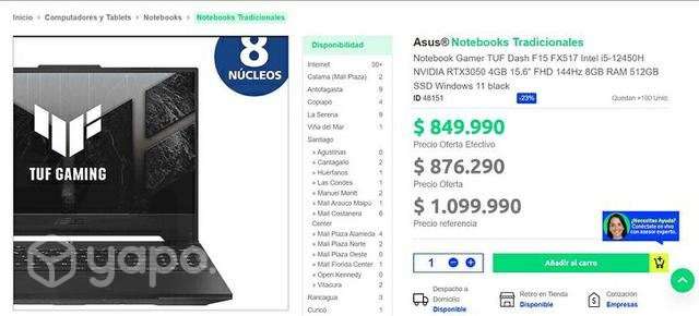 Notebook gamer ASUS TUF DASH F15 11 meses garantía - Imagen 3