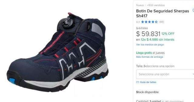 Zapato de seguridad marca sherpas - Imagen 2