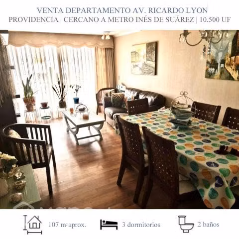 Venta Departamento Av. Ricardo Lyon, Providencia