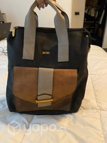 Mochila secret negro gris camel - Imagen 2