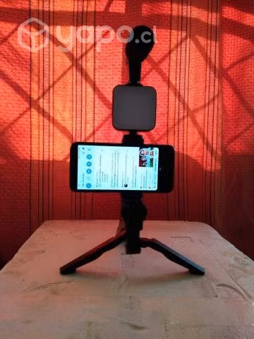 Kit De Grabacion Micrófono Luz Led Soporte Tripode