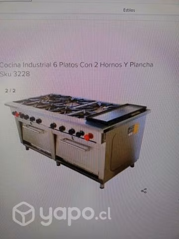 Cocina 6 platos 2 hornos