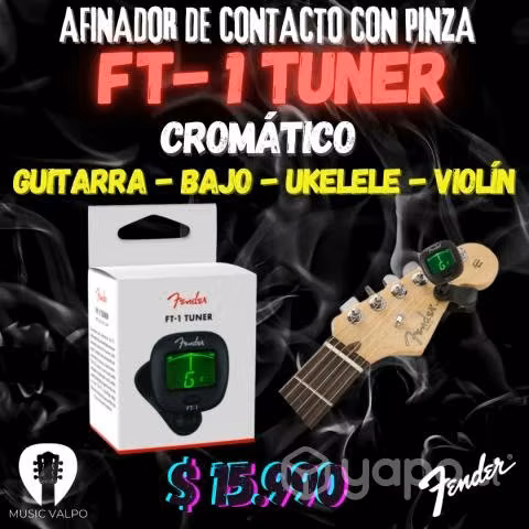 Afinador fender ft - 1 clip on