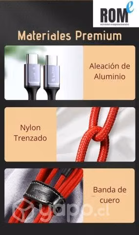 Cables de carga PD de lujo carga, 2 metros 60watts