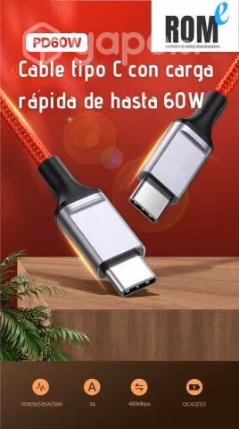 Cables de carga PD de lujo carga, 2 metros 60watts