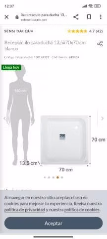 Ducha columna y receptaculo
