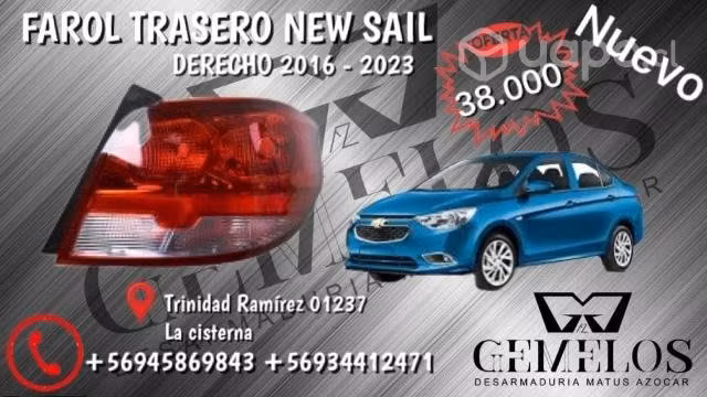 Foco trasero derecho Chevrolet new sail
