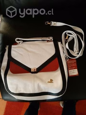 Cartera de cuero blanca