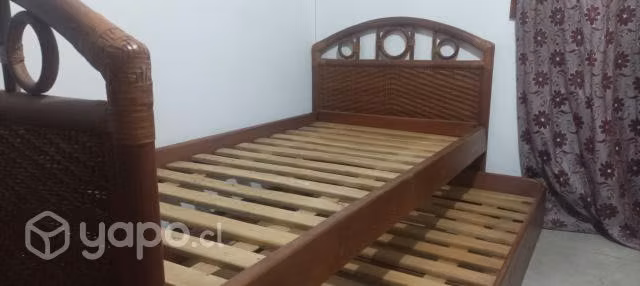Cama nido respaldo mimbre
