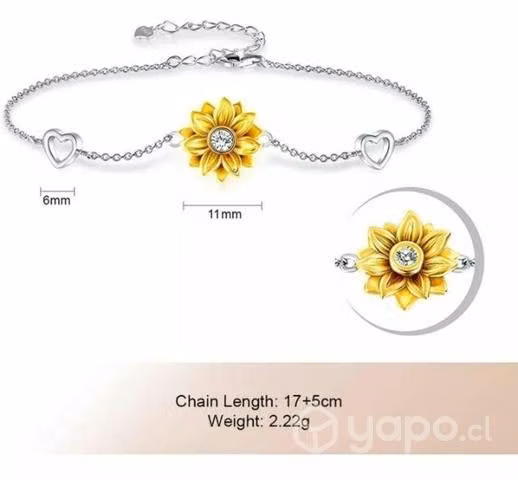 Pulsera Girasol de plata 925