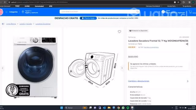 Lavadora Secadora Samsung