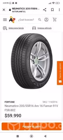 Neumático nuevo, marca Fortune 205/55R16