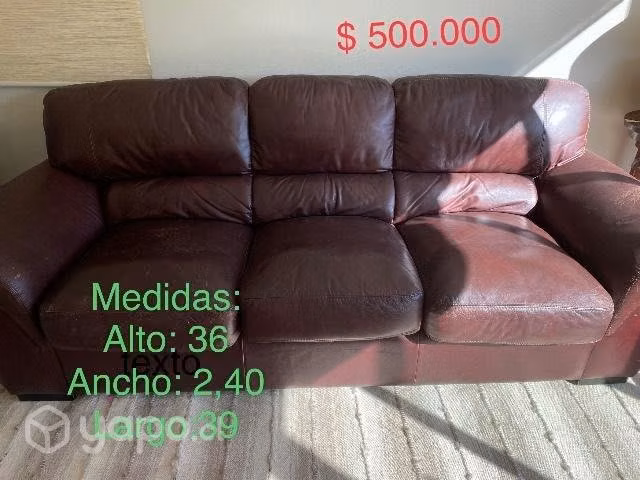 Sofa de cuero 3 cuerpos