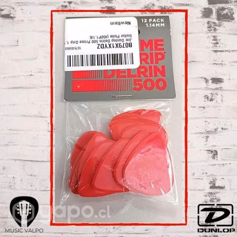Packs de 12 uñetas Jim Dunlop Primegrip delrin 500