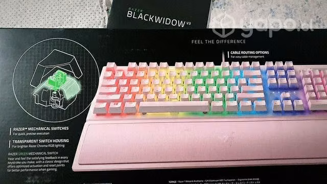 Teclado Razer Blackwidow V3 Quartz edition