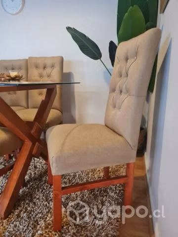Comedor seis sillas vidrio templado biselado - Imagen 6