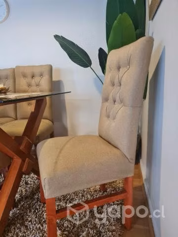 Comedor seis sillas vidrio templado biselado - Imagen 5