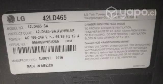 TV lg 42 LCD + rack de vidrio - Imagen 3