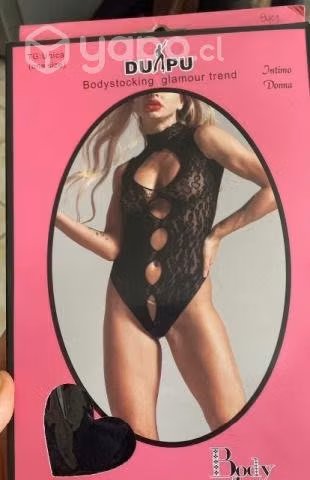 Body color negro lencería sexy