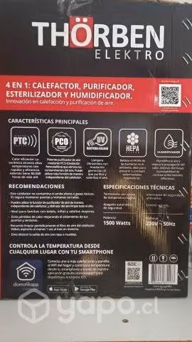 Estufa Thorben 4 en 1, electrica conexión wifi