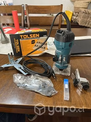 Fresadora Makita + 12 Fresas Tolsen