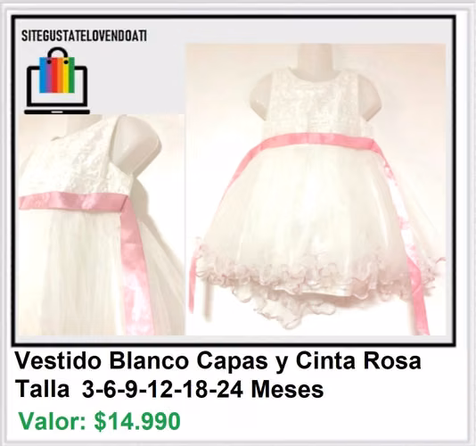 Elegante Vestido de Capas y Cinta Rosada