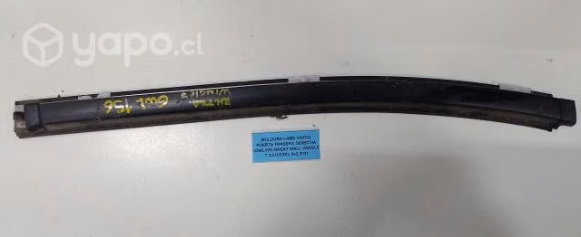 Moldura Lame Vidrio Puerta Trasera Derecha