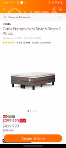 Cama 2 plazas Rosen