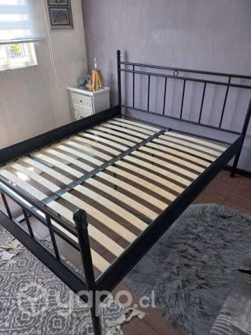 Cama 2 plazas Negro, Homy
