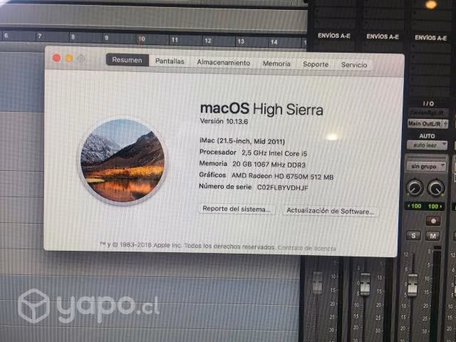 IMac / Pro tools + ILok / Interfaz Mbox Pro 3