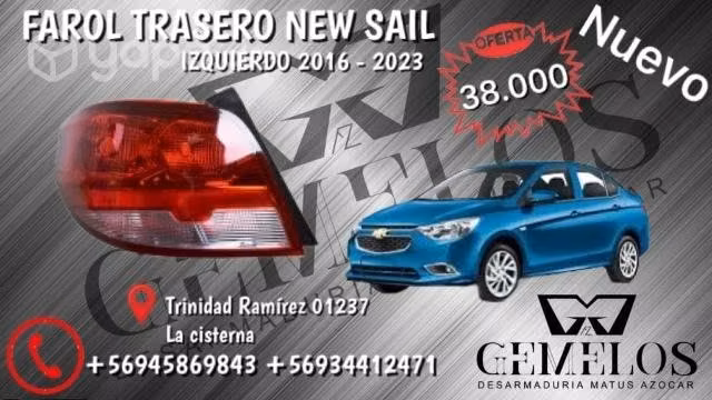 Foco trasero izquierdo Chevrolet new sail