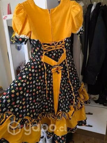 vestido de huasa + falso talla s - Imagen 2