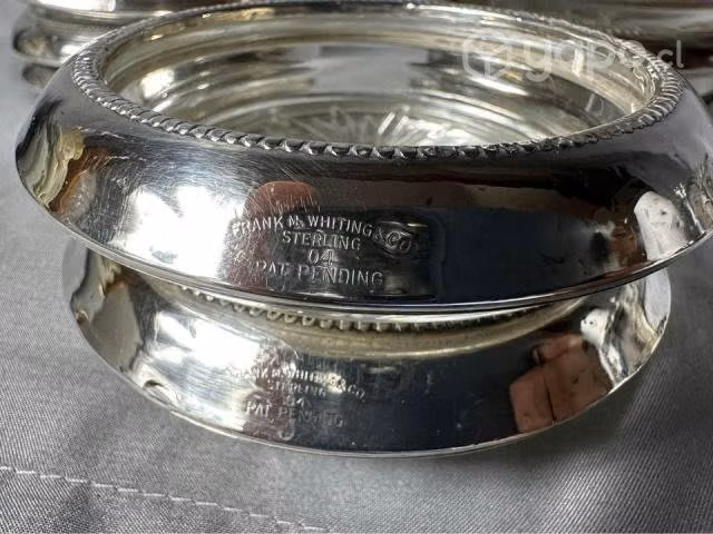 Hermosos posavasos con borde de plata esterlina - Imagen 1