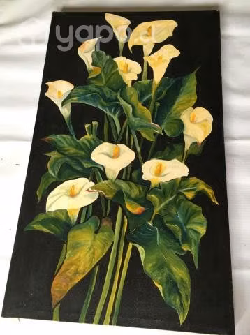 Cuadro en óleo pintado a mano: Calas en la Noche