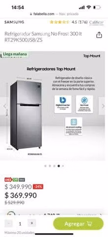 Refrigerador Samsung No Frost 300 lts