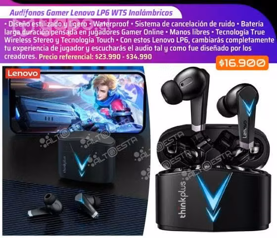 Audífonos Lenovo XT60 Bluetooth Blancos