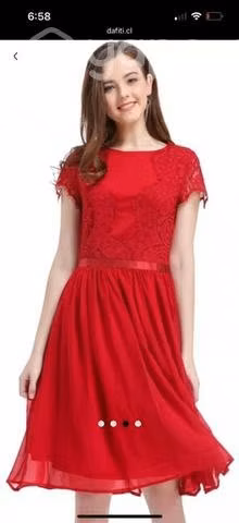 Vestido Encaje Rojo Nicopoly nuevo