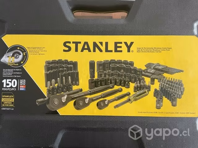 Juego de dados 150 Pzas 1/4', 1/2', 3/8' STANLEY