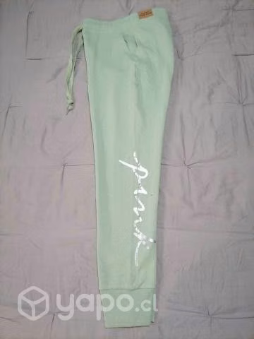Pantalon buzo dama PINK talla S color verde