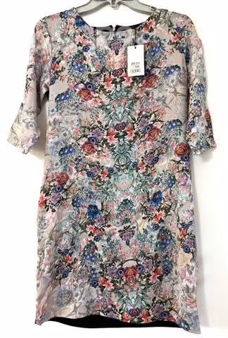 Vestido Marca Mor Talla M Floreado Y Negro