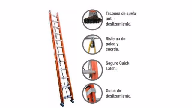 Escalera Telescópica Fibra De Vidrio 24 Peldaños