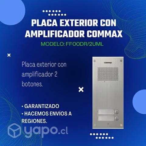 Placa exterior con amplificador commax
