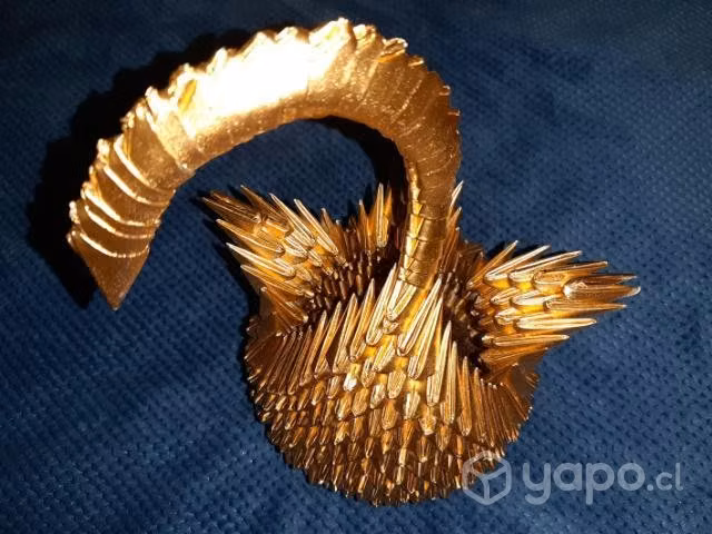 Cisne Dorado Antiguo Escultura Centro de mesa 35cm