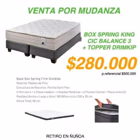 Box Spring King + Topper Drimkip